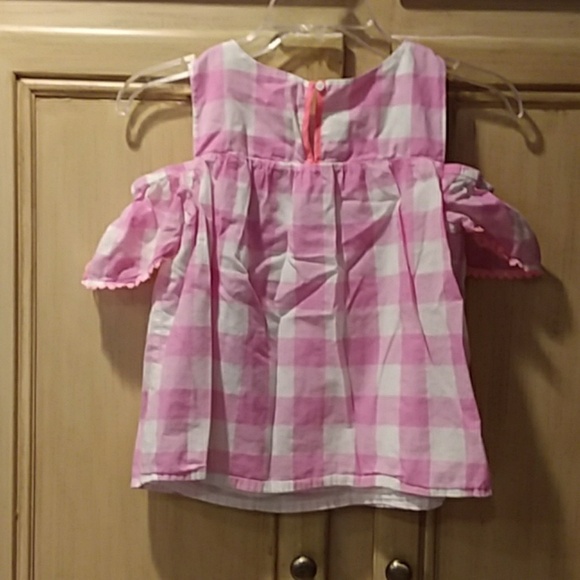 Rockets of awesome 10/12 gingham cold shoulder top - Picture 5 of 8